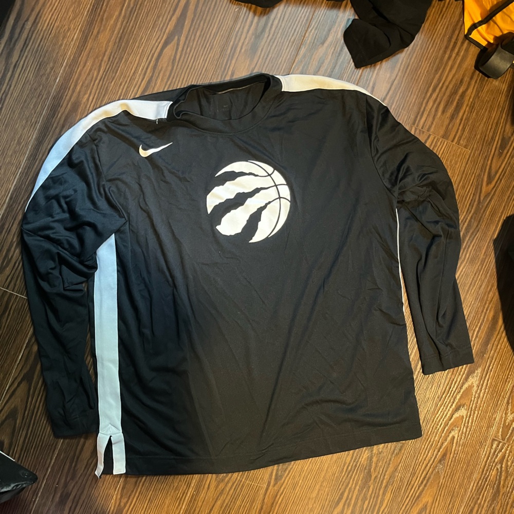 Black and White Long Sleeve Shirt with Logo